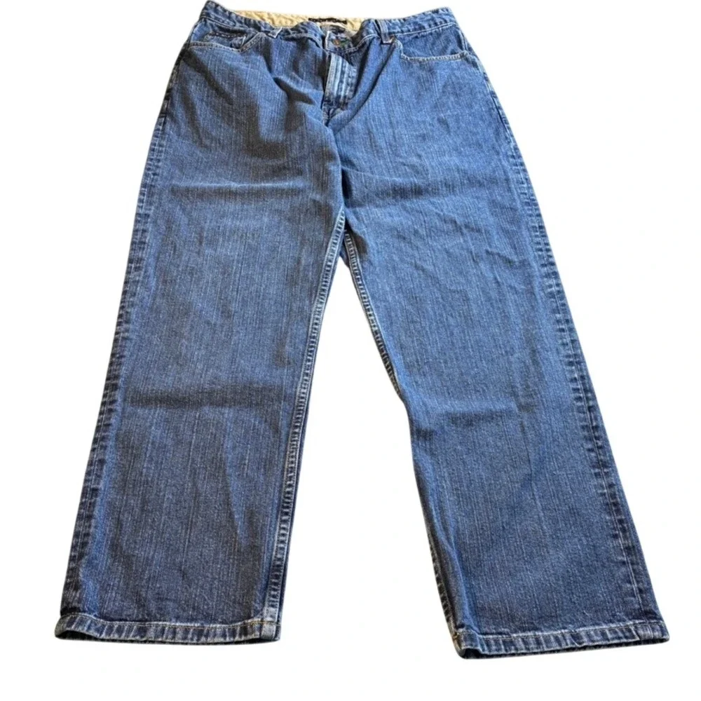 Vtg Tommy Hilfiger Men Relaxed Fit Straight Leg Blue Denim Jeans 38x30 Med Wash
